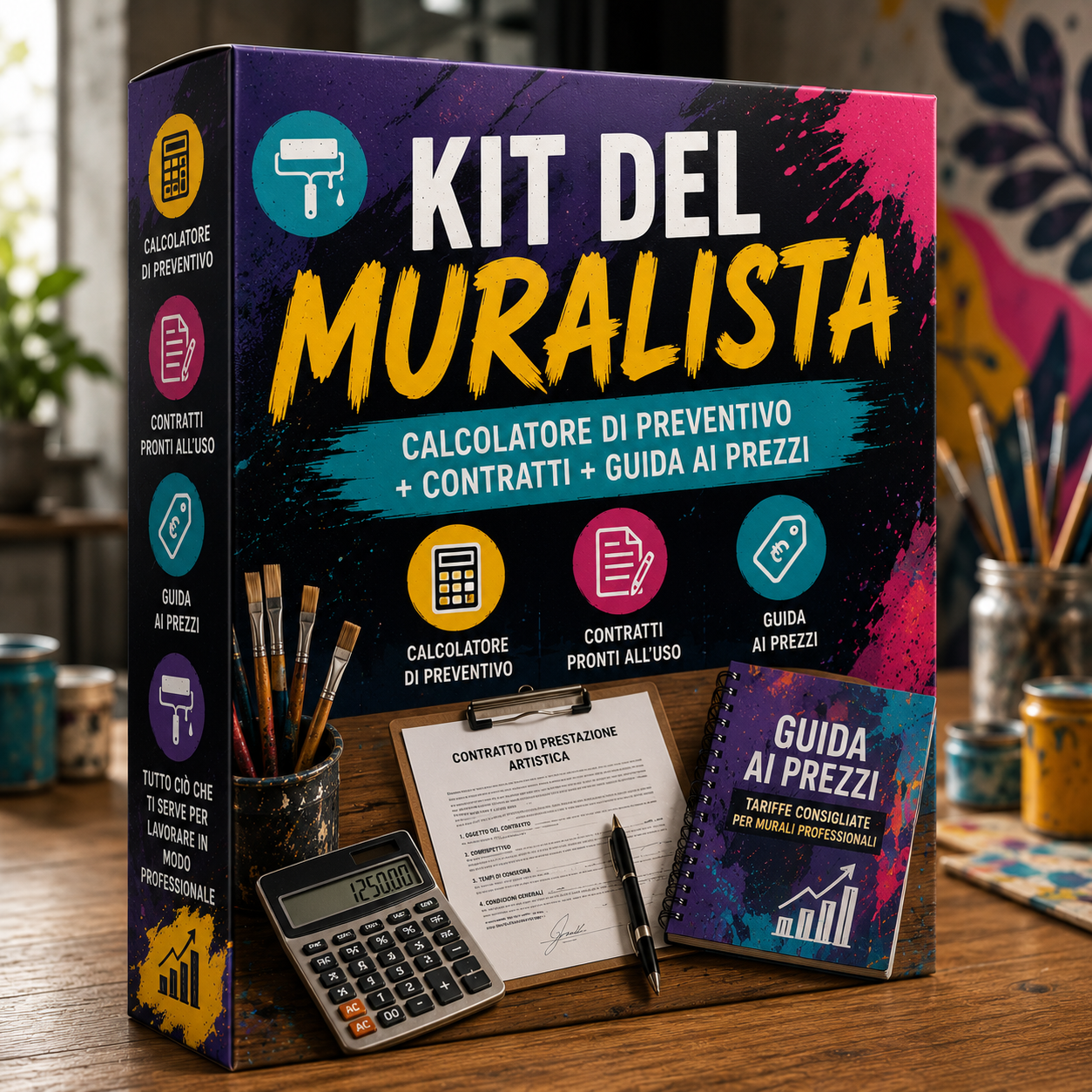 Kit del Muralista: Calcolatore di Preventivo + Contratti + Guida ai Prezzi