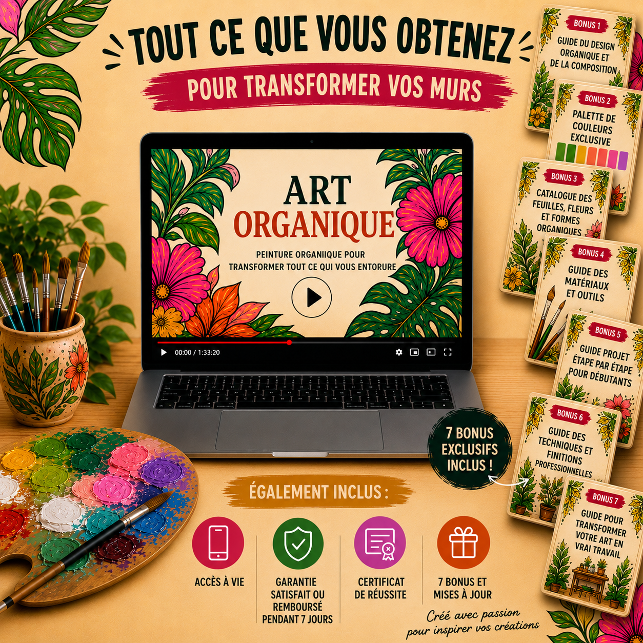 Art Organique™ | Vidéo de +90 minutes · +100 croquis · 7 bonus OFFERTS 🎁