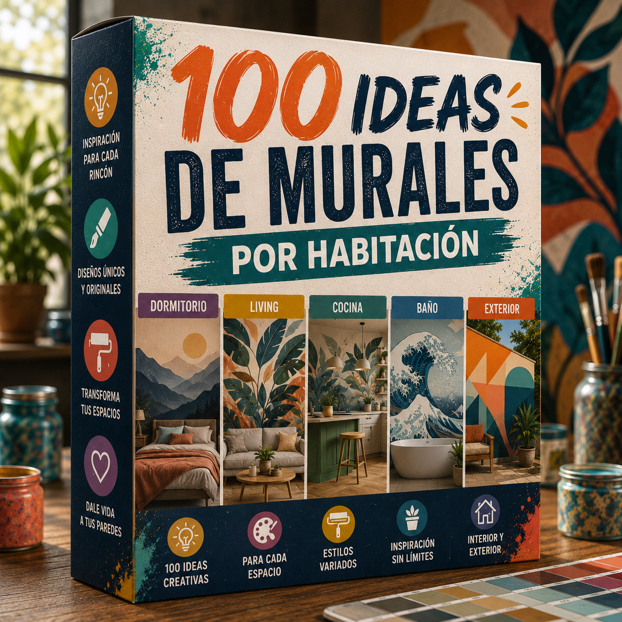 100 Ideas de Murales por Habitación: Dormitorio, Living, Cocina, Baño y Exterior