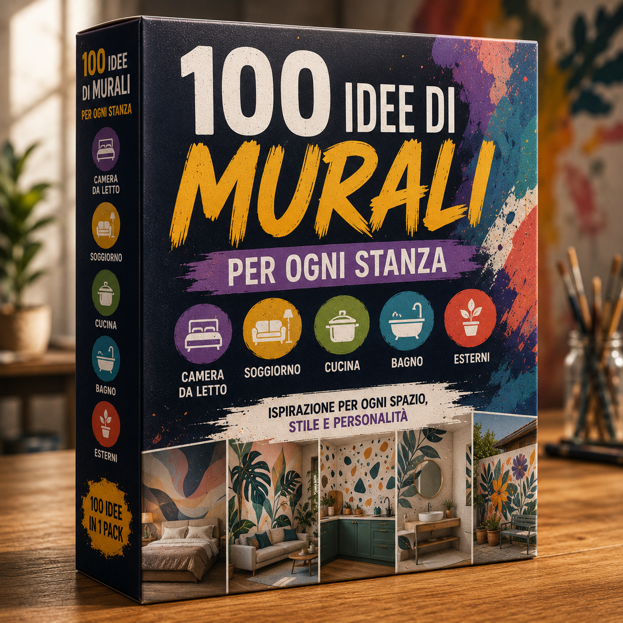 100 Idee di Murales per Stanza: Camera, Soggiorno, Cucina, Bagno ed Esterno