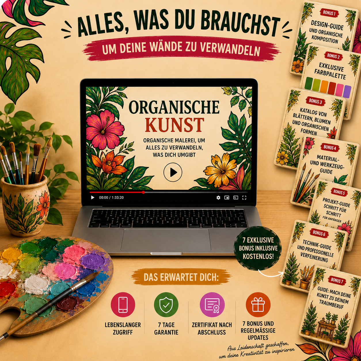 Organic Art™ | +90 Min. Video · +100 Sketches · 7 FREE Bonuses 🎁